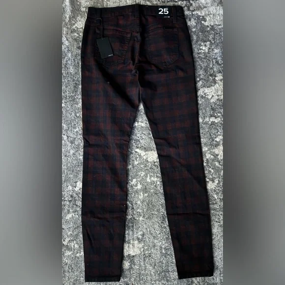 Joe’s Zip Coated Plaid Stretch Skinny Jeans - Picture 4 of 7